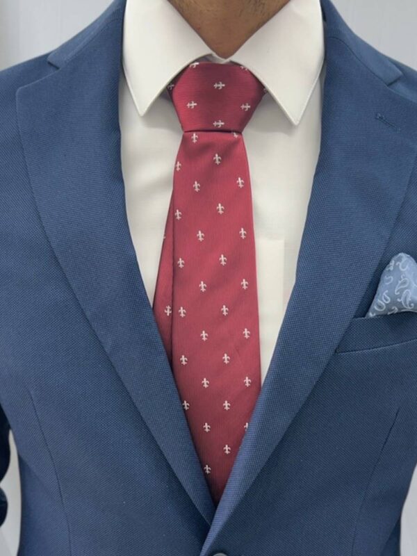 corbata burdeos flor de lis