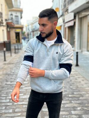 sudadera urban button gris