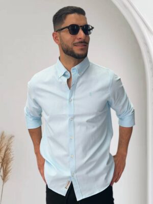 camisa oxford londn scooter color agua